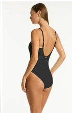 Load image into Gallery viewer, Spinnaker Square Neck one piece Black