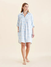 Load image into Gallery viewer, Snowball cosy pleat front nightshirt - winter blue