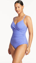 Load image into Gallery viewer, Checkmate twist front DD/E one piece - cobalt