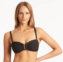 Load image into Gallery viewer, Spinnaker u bar bandeau and mid pant - black
