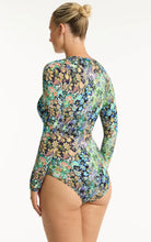 Load image into Gallery viewer, Wildflower long sleeved multifit one piece - sea
