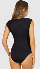 Load image into Gallery viewer, Eco plain cup sleeve surf suit - black