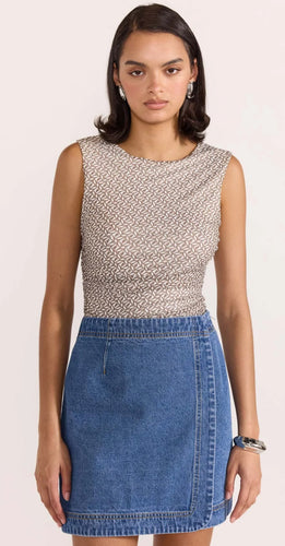 Talia Denim Wrap Skirt