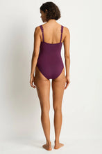 Load image into Gallery viewer, Scalloped Long Line tri One piece- Claret