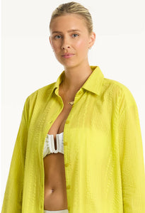 Heatwave cover up shirt - citron shimmer