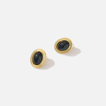 Load image into Gallery viewer, The Alexa - Black Agate Stud Earrings