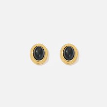 Load image into Gallery viewer, The Alexa - Black Agate Stud Earrings