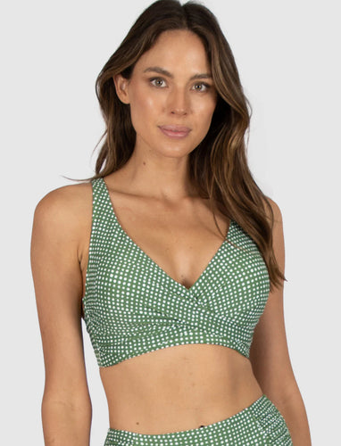 Marilyn F cup Cross Bralette Set- Palm