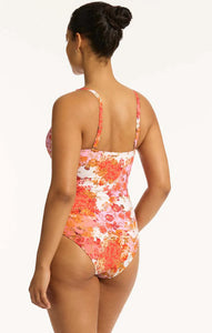 Daisy field Cross front singlet set - Coral