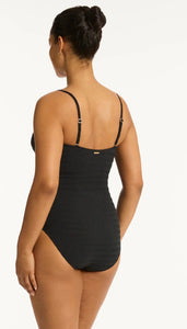 Palisades Vee Bandeau One Piece -Black