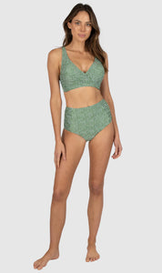 Marilyn F cup Cross Bralette Set- Palm