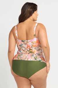 Ti'tania Cezanne D / DD Cup Underwire Tankini Top paired with Ti'tania Richter High Waist Swim Pant - Colour Natural (top and pant)