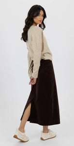 Billie Cord Skirt - COCOA