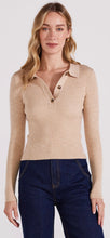 Load image into Gallery viewer, Alta collared knit top - beige