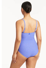 Load image into Gallery viewer, Checkmate twist front DD/E one piece - cobalt