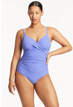 Load image into Gallery viewer, Checkmate twist front DD/E one piece - cobalt