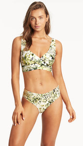 Troppica cross front multifit bra and mid pant bikini set