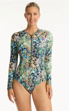 Load image into Gallery viewer, Wildflower long sleeved multifit one piece - sea