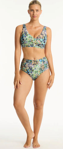 Wildflower G cup cross front bra and high waisted gathered side pant