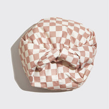 Load image into Gallery viewer, Satin Lined Flexi Shower Cap - Terracotta Checker