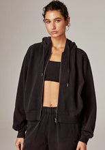Load image into Gallery viewer, Heritage crop hoodie black