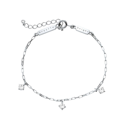 SHIMMERING PRECIOUS BRACELET- WHITE SAPPHIRE- SILVER