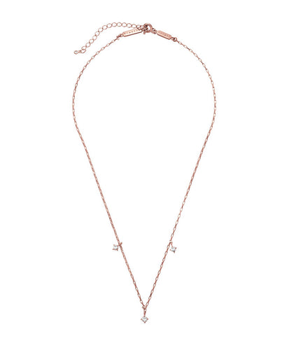 SHIMMERING PRECIOUS NECKLACE- ROSE GOLD- WHITE SAPPHIRE