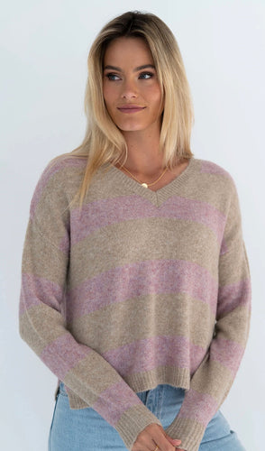 Bree stripe jumper - pink