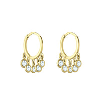 Load image into Gallery viewer, SHIMMERING SEMI PRECIOUS EARRINGS- GOLD- AQUA MARINE