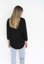 Load image into Gallery viewer, DELILAH DRAPE BLACK TEE
