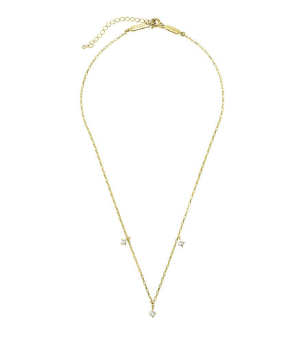 SHIMMERING PRECIOUS NECKLACE- GOLD- WHITE SAPPHIRE