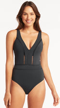 Load image into Gallery viewer, Lola shimmer spliced plung one piece-charcoal