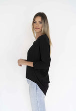 Load image into Gallery viewer, DELILAH DRAPE BLACK TEE